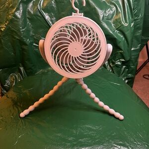 (2) Mini  Rechargeable Fan Lights with Flexible Tripod